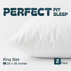 Buy now White Classic King Pillow Covers with Zipper 2 Pack - 20 x 36 Ultra-Soft, Cozy and Noiseless King Pillow Protector, 200 Thread Count, Fade-Resistant Pillow Shams at indiglob india