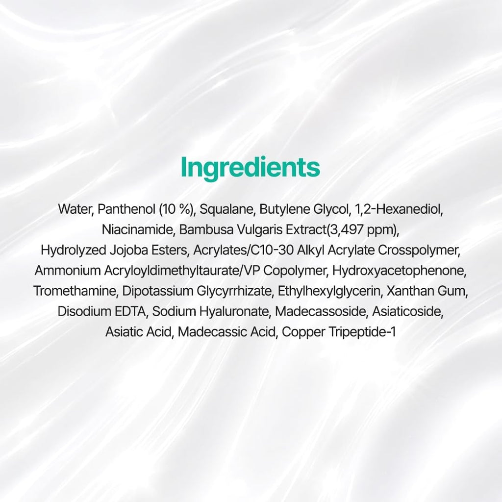 PURITO Panthenol 10% Cream for Sensitive Skin, 3.38 fl.oz | Skin Barrier Repair, Face Moisturizer, Blemish-Prone Care, Non-Comedogenic & Vegan, Korean Skincare