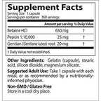 Buy now Doctor's Best Betaine HCI Pepsin & Gentian Bitters, Digestive Enzymes for Protein Breakdown & Absorption, Non-GMO, Gluten Free, 360 Count (Pack of 1) at indiglob india