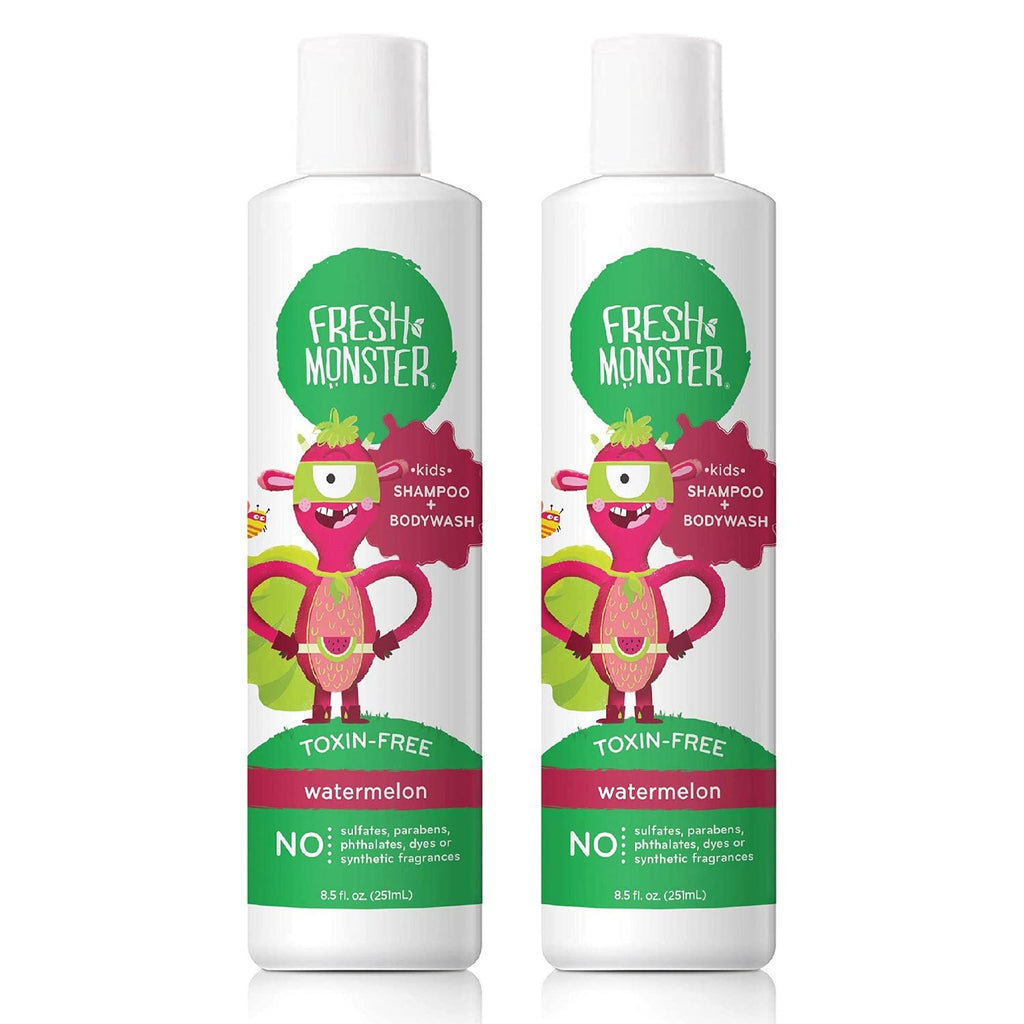 Fresh Monster 2-in-1 Kids Shampoo & Body Wash, Ocean Splash, 8.5 oz | Natural Hair Care for Kids, Toxin-Free & Plant-Based, Tear-Free, Hypoallergenic, Sulfate/Paraben Free, Made in USA