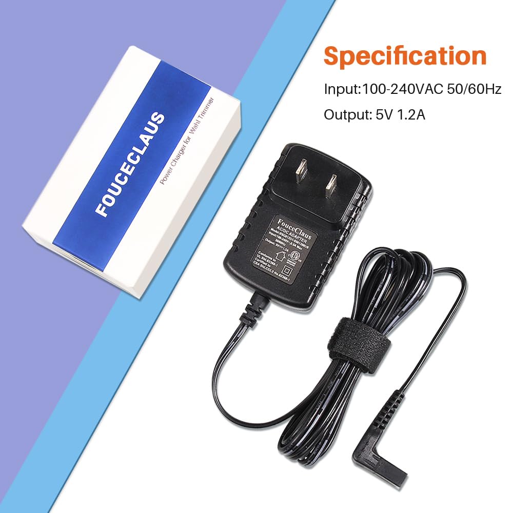 FouceClaus Power Adapter Charger for Wahl Trimmer Models 9864SS, SS2L, WSS3L, 9818A, 5616L, 5701, 9818-5001, 9864, 9870, 9884L2, 9896, 9899 - Only Compatible for Listed Models
