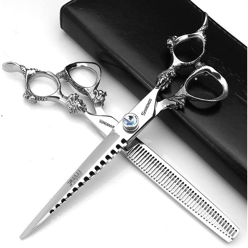 Buy now 7" 7.5" 8"9" Professional Hairdressing Scissors Barber Salon Hair Cutting Dragon Shears (Large). (7 inchâ€”A) 7 Inch 2pc-a at indiglob india