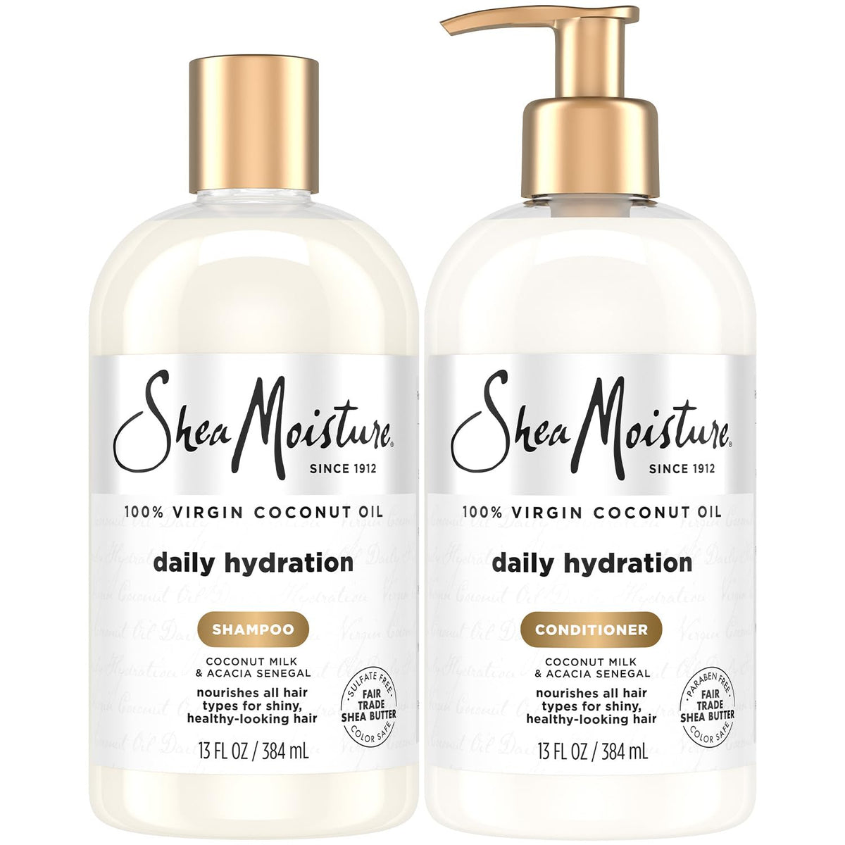 SheaMoisture Coconut Shampoo & Conditioner Set, Daily Hydration, 13 Oz Ea