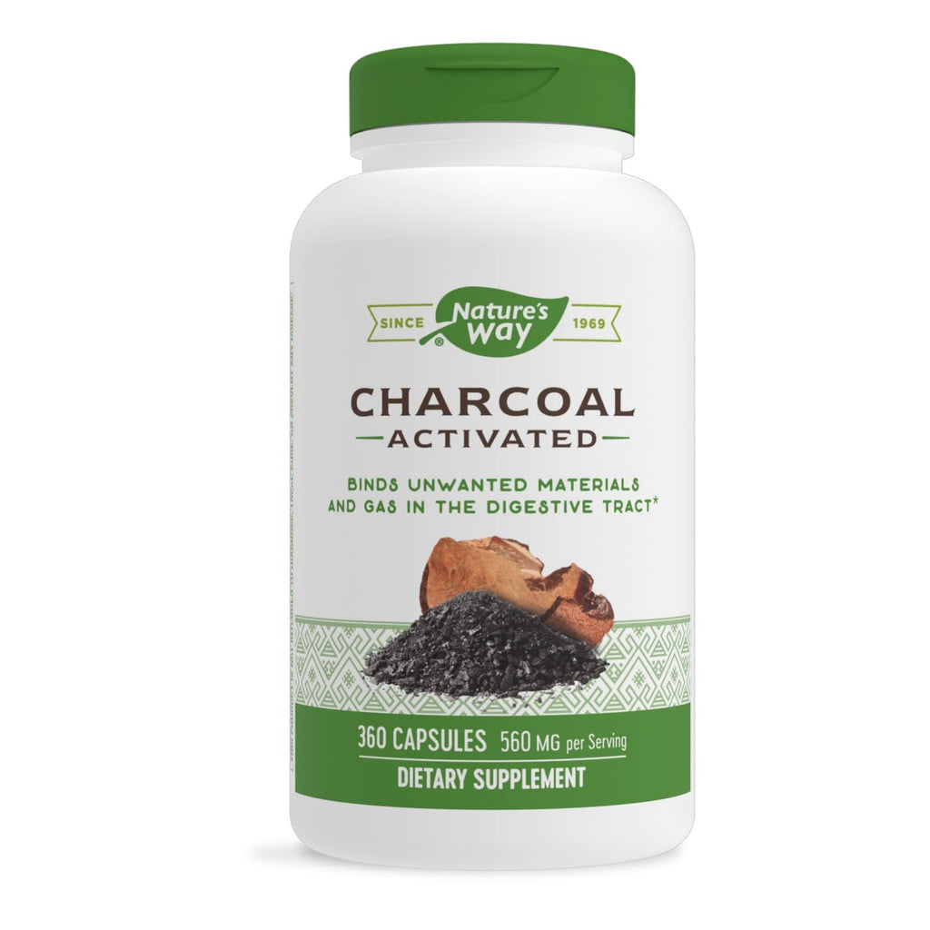 Nature's Way Activated Charcoal - Charcoal Supplement that Binds Unwanted Materials & Gas* - Alternative to Powder - Gluten-Free & Dairy-Free - 100 Count