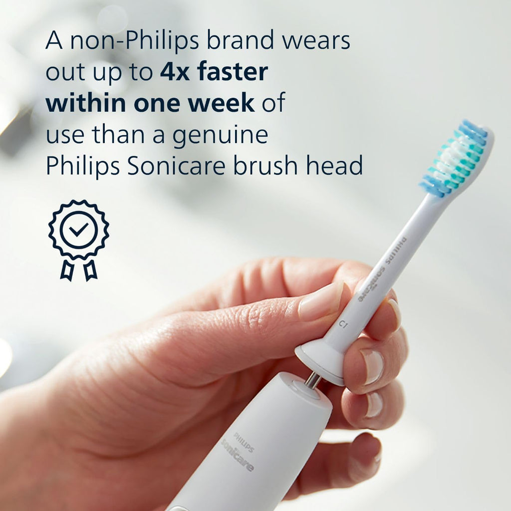 Buy now Philips Sonicare Genuine Simply Clean Replacement Toothbrush Heads, 2 Brush Heads, White, HX6012/04 at indiglob india
