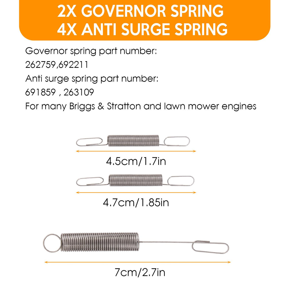 36 Pack Throttle Return Springs for Honda Briggs Engine