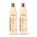 KATIVA Keratin Shampoo and Conditioner Set, Sulfate Free Formula for Damaged, Dry and Dull Hair, Nourishes, Softens and Adds Shine, 355 mL Each
