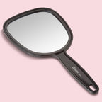 Diane Handheld Mirror with Handle, 1X Magnification, Black, 5" x 11"