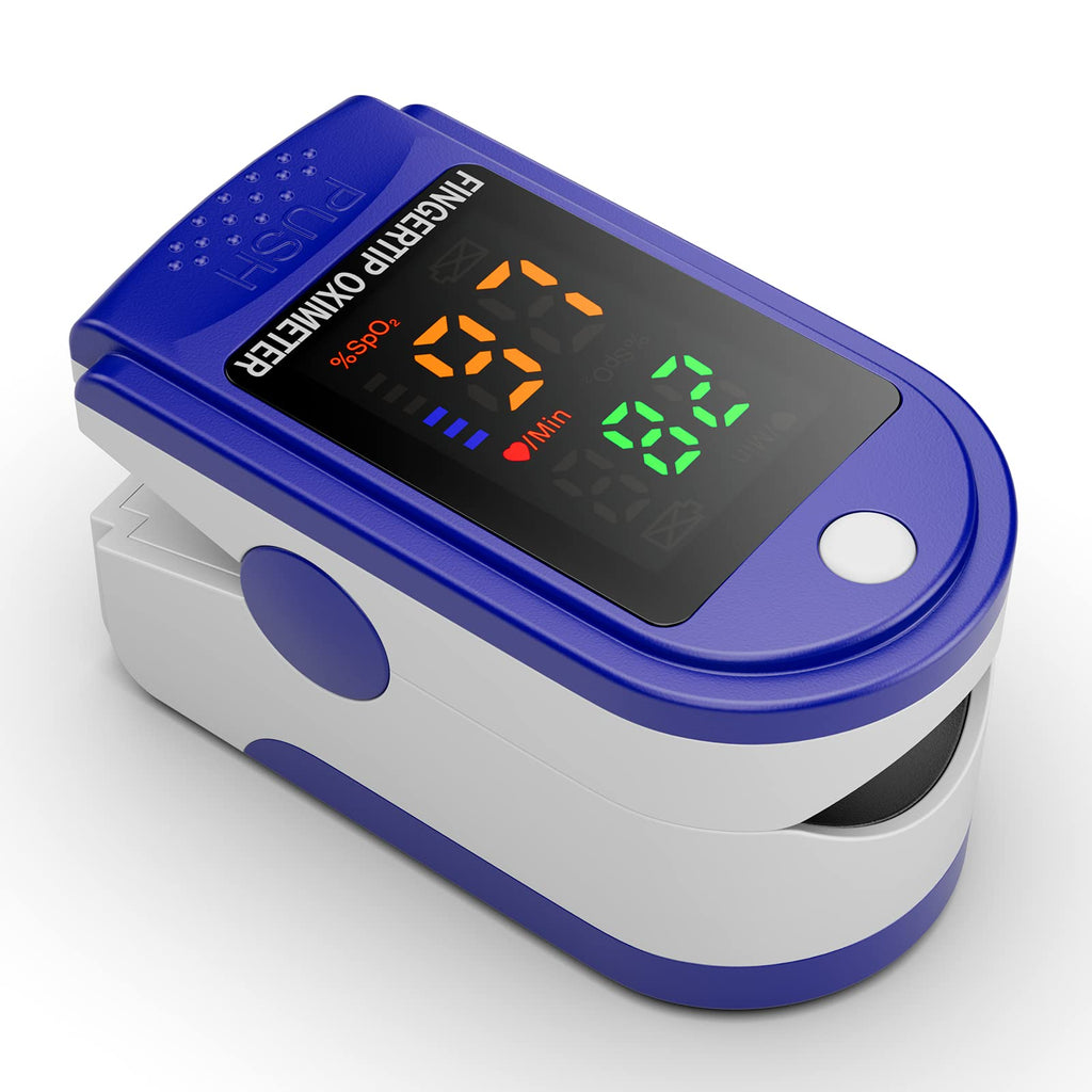 Fingertip Pulse Oximeter Blood Oxygen Saturation Monitor with OLED Screen Included Lanyard