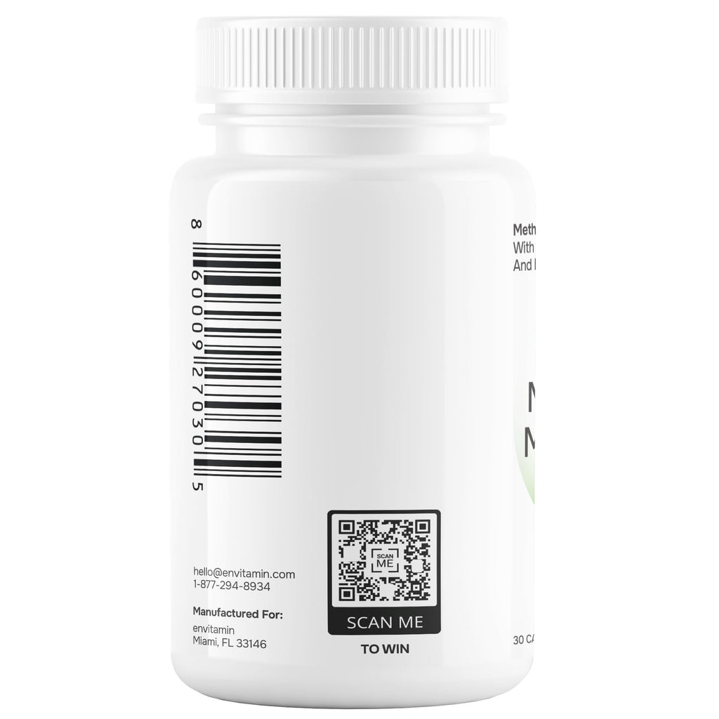 envitamin Methylated Multivitamin Multimineral Complex with L Methylfolate, Methylated B12, 5-MTHF, Inositol, and Lycopene