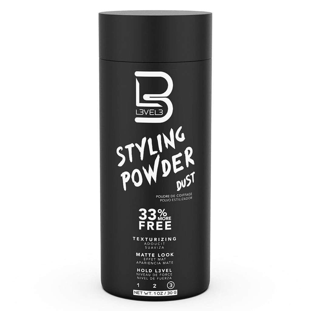 L3 Level 3 Hair Texture Powder for Men, Volume, Natural Look, 30 g | Styling powder, hair texturizer, non-greasy finish, buildable hold, easy application, small 30 g size