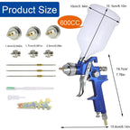 Buy now HVLP Spray Gun with Replaceable 1.4mm 1.7mm 2.0mm Nozzles Needle Cap Automotive Air Paint Sprayer Gun Kit with 600cc Capacity Cup for Car Primer,Furniture Surface Spraying,Wall Painting,Base Coatings at indiglob india