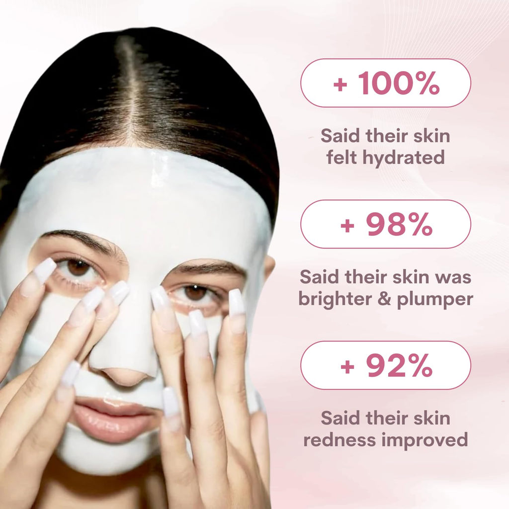 Bio-Collagen Face Mask Overnight – Hydrating Korean Sheet Mask – Niacinamide & Low Molecular Collagen – Firming & Smoothing Skincare for All Skin Types – 4 Masks