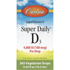 Buy now Carlson Super Daily D3 4,000 IU (100 mcg), Heart & Immune Health, Teeth & Bone Strength, Unflavored, 365 Drops at indiglob india