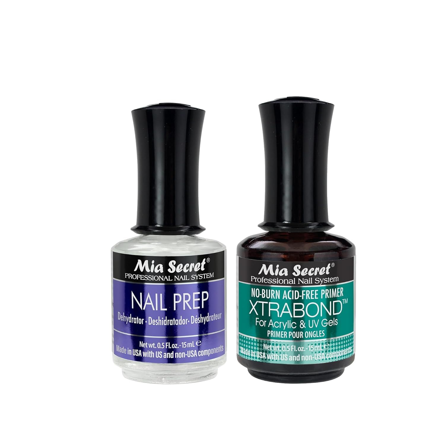 Mia Secret Professional Nail Prep pH Balance Dehydrator & XtraBond Acid-Free Primer 0.5 oz +