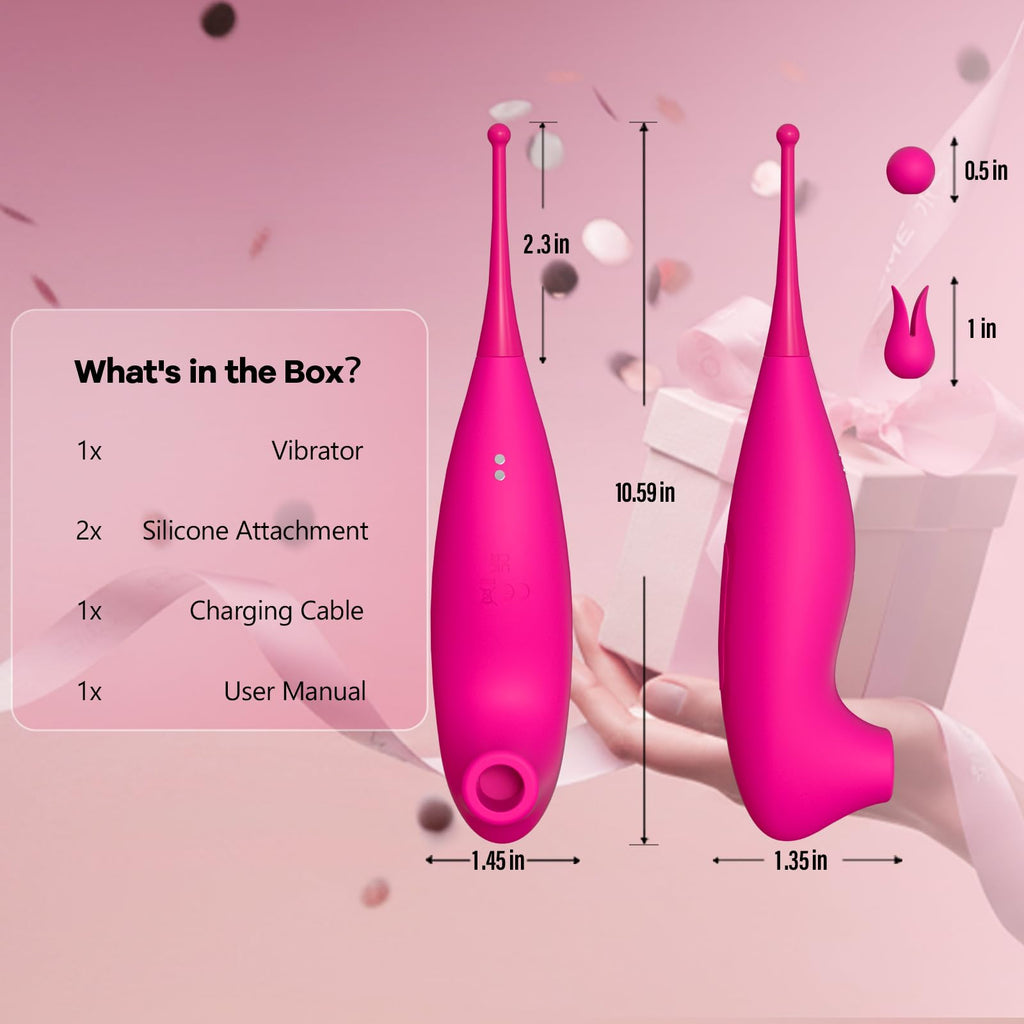 2 in 1 Clit Sucker High Frequency Clitoris G Spot Bullet Wand Vibrator, Suction Vibrator, Women Couples Adult Sex Toys, APP Remote Control Sucking Vibrator, Female Powerful Clitoral Nipple Stimulator