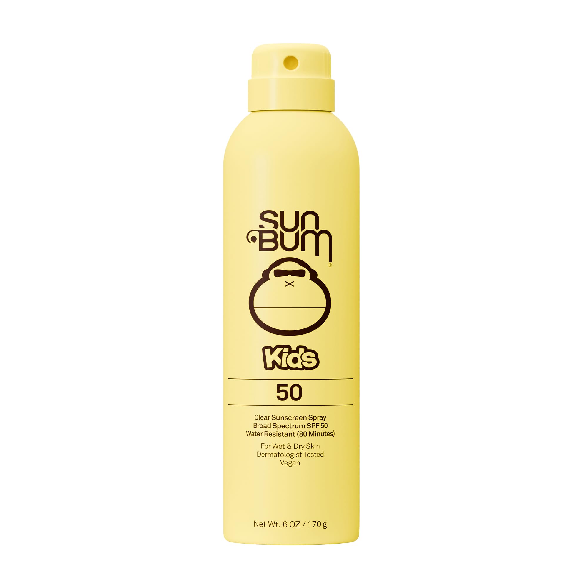 Sun Bum Kids SPF 50 Clear Sunscreen Body Spray - 6 oz | Wet or Dry Skin Application, Broad Spectrum with Vitamin E, Hawaii Act 104 Compliant (Without Octinoxate & Oxybenzone)