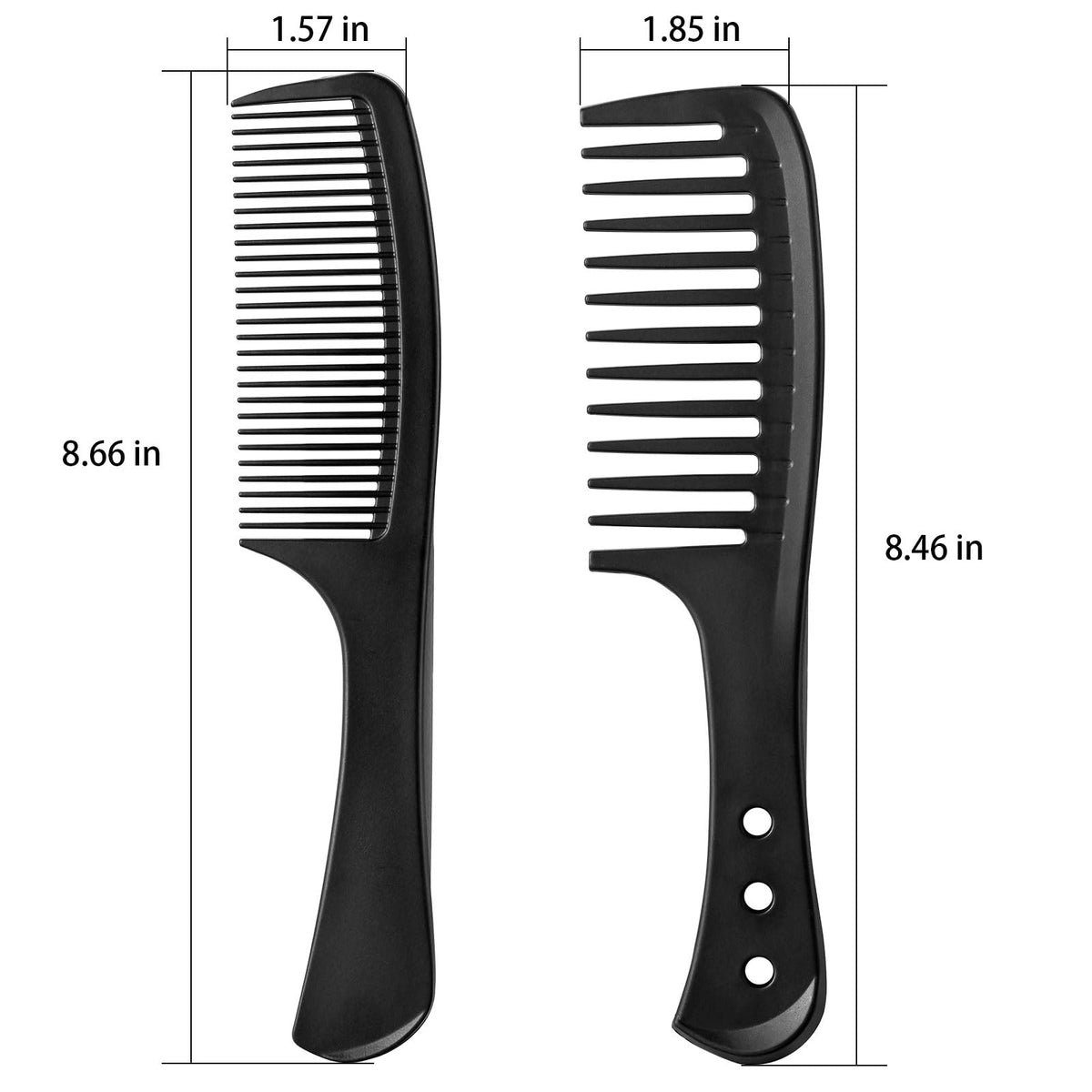 2-Pack Professional Comb Set - Wide + Fine Tooth