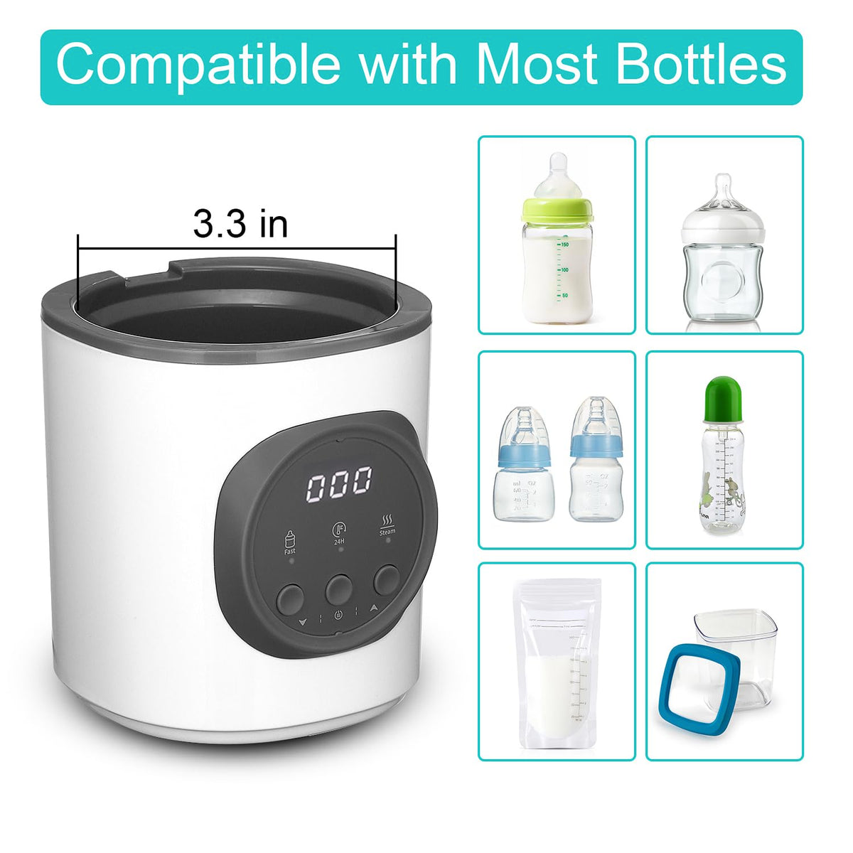 Vaundra Fast Baby Bottle Warmer for Breastmilk and Formula 120V