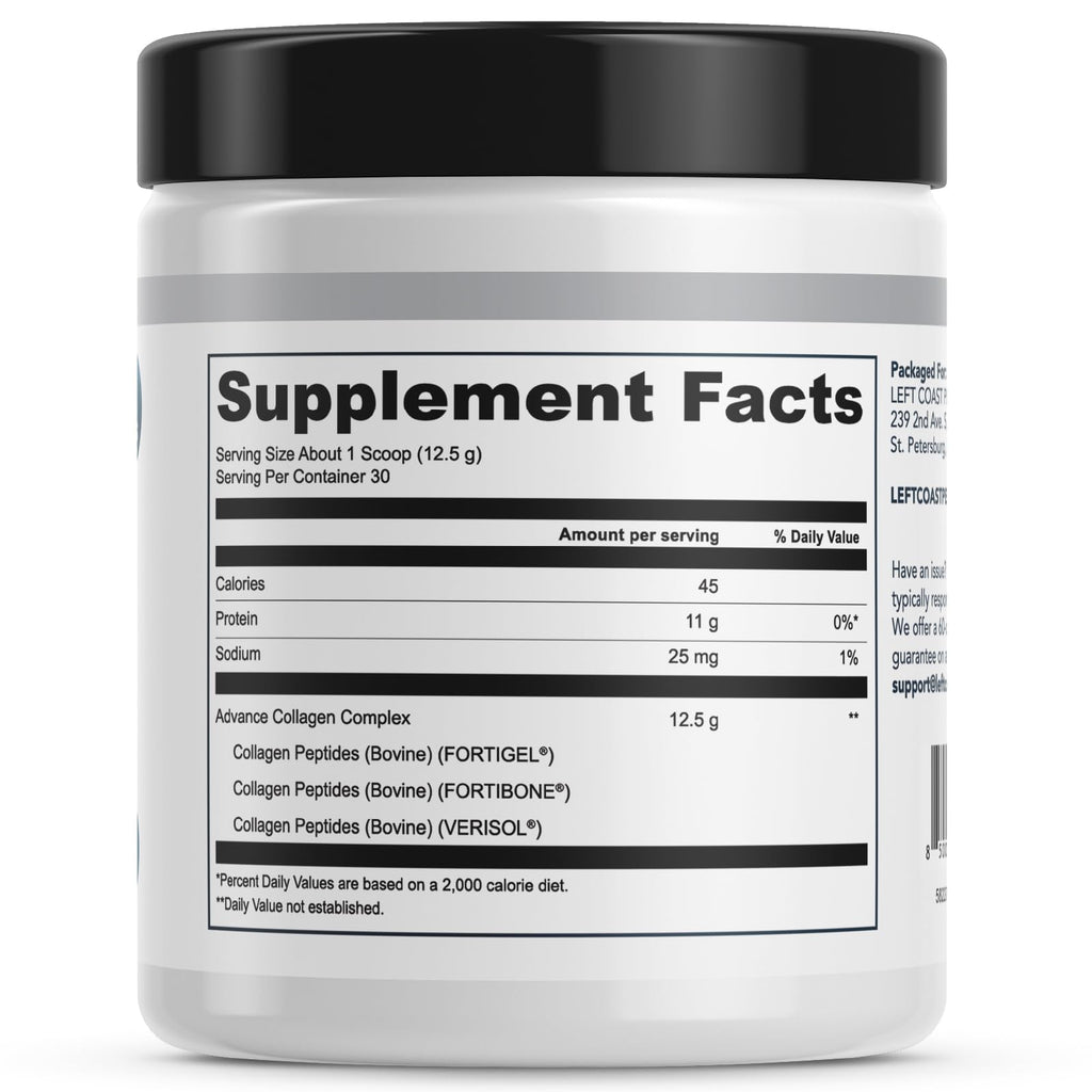 Advanced Collagen Complex with VERISOL®, FORTIBONE® & FORTIGEL, 30 Servings | Supports Hair, Skin, Bone & Joint Support - Clinically Studied Grass-Fed Hydrolyzed Collagen - Non GMO, 3rd Party Lab Tested