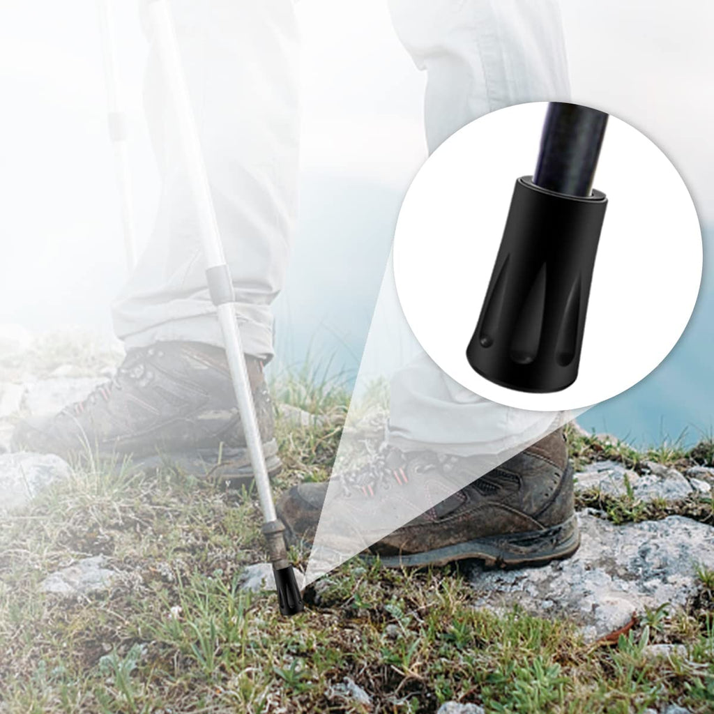 8Pcs Trekking Pole Tips Replacement Protectors, Rubber Feet for Hiking Pole Tips Rubber Tips for Walking Sticks Tips Accessories, Fits Most Standard Walking Sticks Shock Absorbing(11mm Hole Diameter)