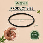 300 Black Hair Ties - Small Strong Rubber Bands for Thick, Curly & Afro Hair, Braids, Ponytails & Protective Styles - No Breakage Hair Elastics bands for Women & Girls - MAADALI