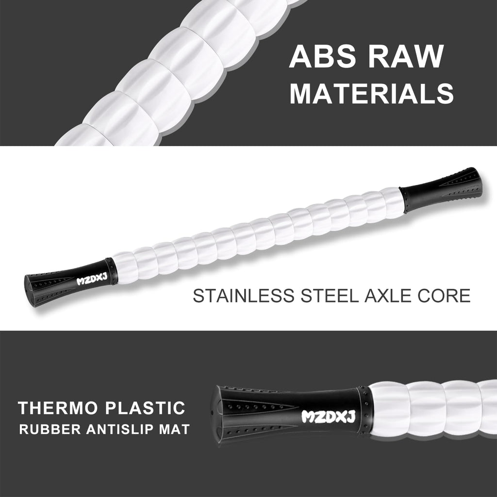 Buy now Muscle Roller Massage Roller Stick- Deep Tissue Fascia Blaster for Myofascial Pain Relief, Lymphatic Drainage & Body Sculpting, Handheld Physical Therapy & Recovery Tool (Black White-24 inch) at indiglob india