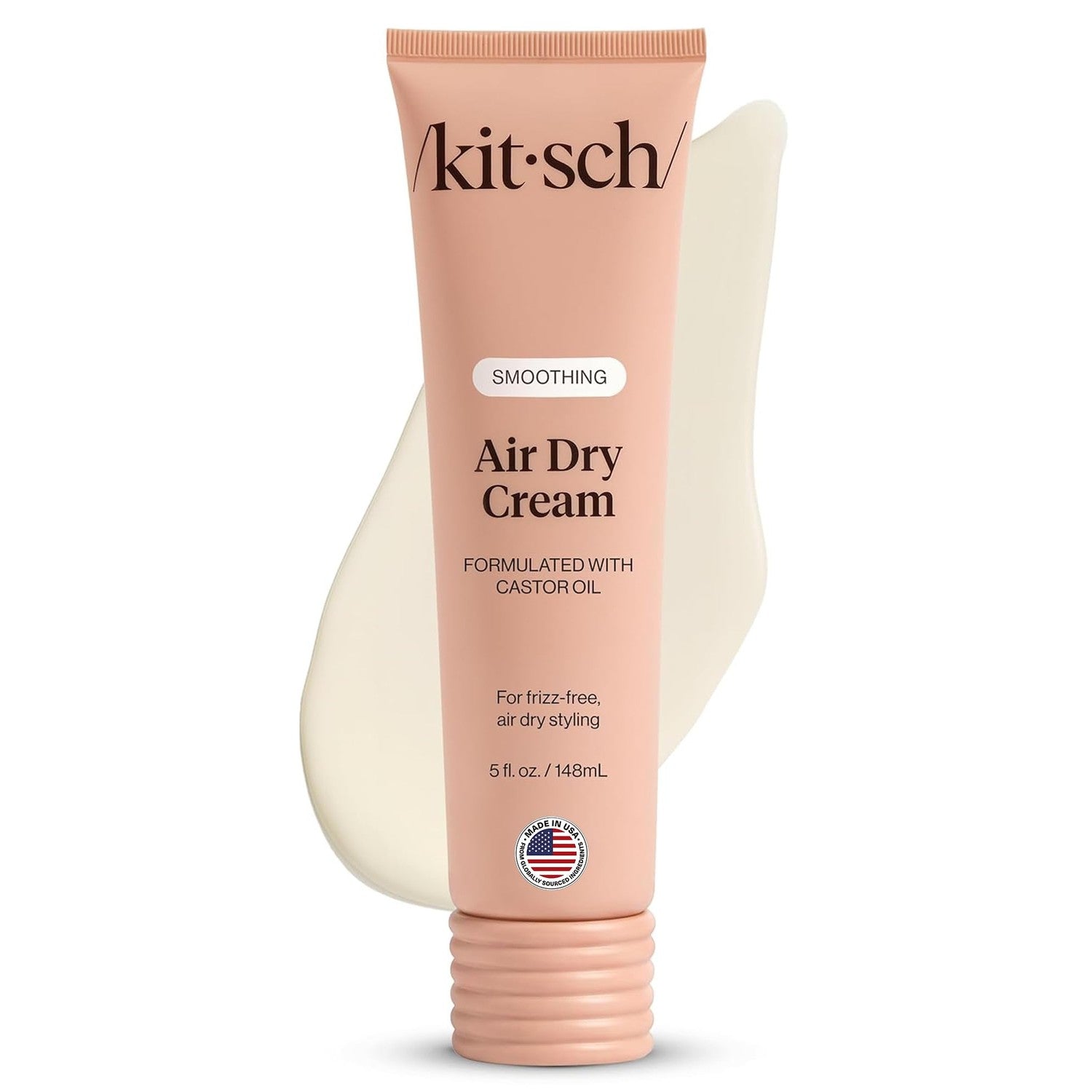 Kitsch Smoothing Air Dry Cream – With Castor Oil & Coconut Oil - 5.3 oz | Frizz Control Hair Care Product – Lightweight Hair Styling Products – Enhances Natural Hair Texture Appearance