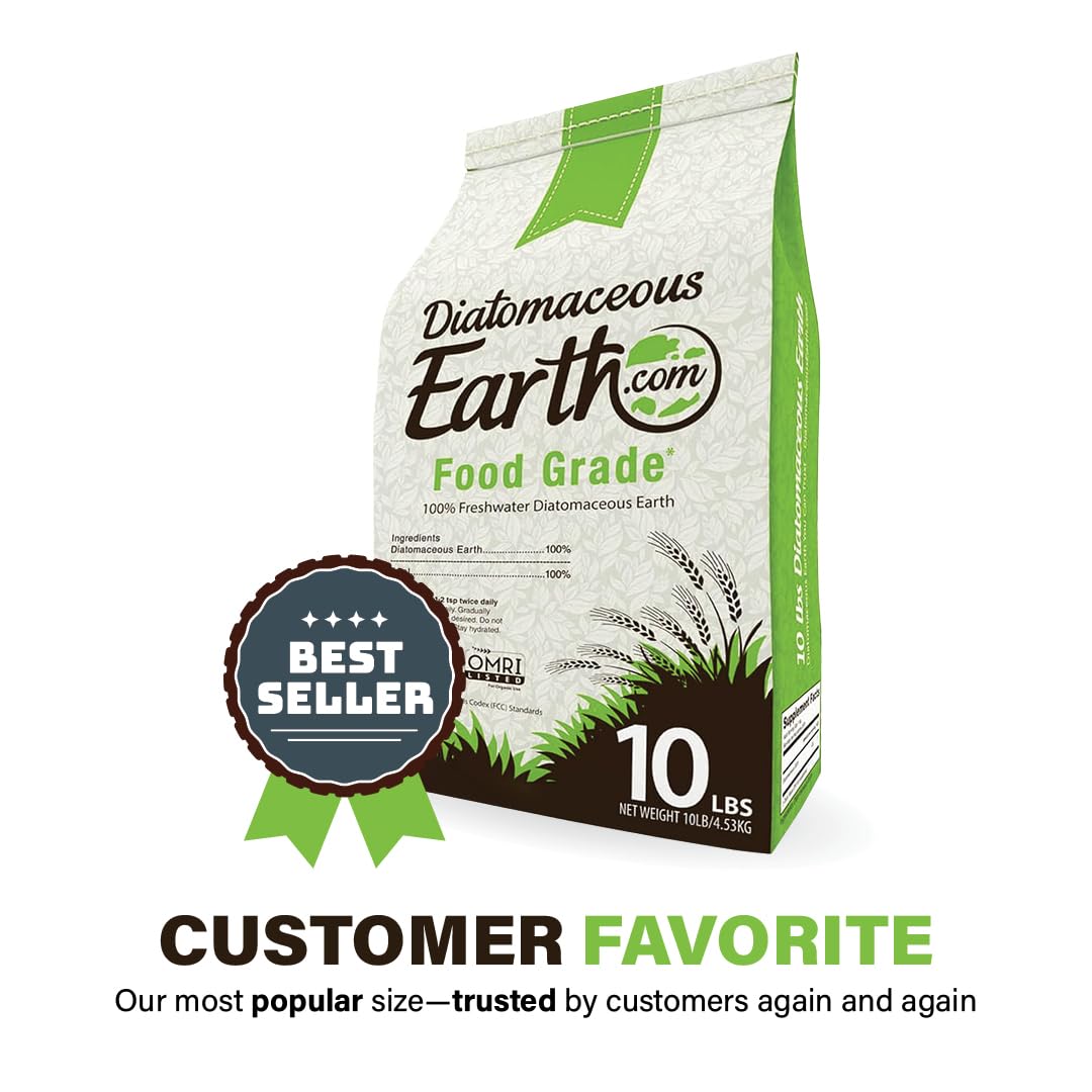 DiatomaceousEarth Food Grade Diatomaceous Earth – 10lb | 100% Organic, All-Natural Powder | Safe for Humans & Pets | OMRI Listed for Organic Use