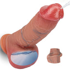 6.9" Squirting Realistic Dildo Sex Toy, Movable Foreskin Strap On Dildos with Strong Suction Cup, Silicone Aanl Dildo Ejaculating Toy for Beginners Vagina Anal Stimulation, Adult Sex Toys for Couple