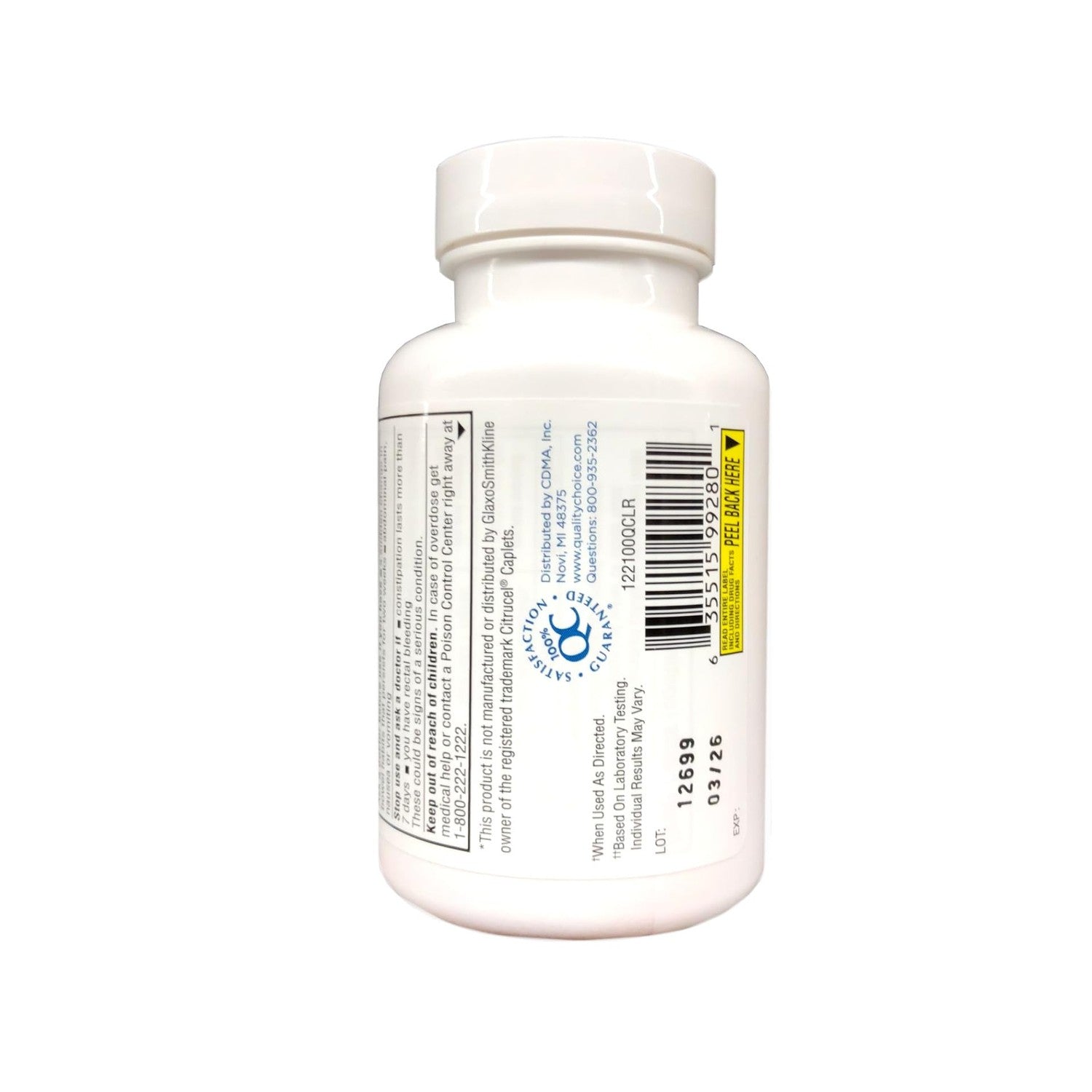 Quality Choice Fiber Therapy Caplets, 100 Count Gentle Fiber Laxative with Methylcellulose for Constipation Relief, Regularity Support, Gluten-Free, Non-Allergenic, Gentle & Effective