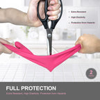 Buy now Mamison 2 Pairs Reusable Waterproof Household Dishwashing Cleaning Rubber Gloves, Non-Slip Kitchen Glove (Pink, Medium (Pack of 2)) at indiglob india