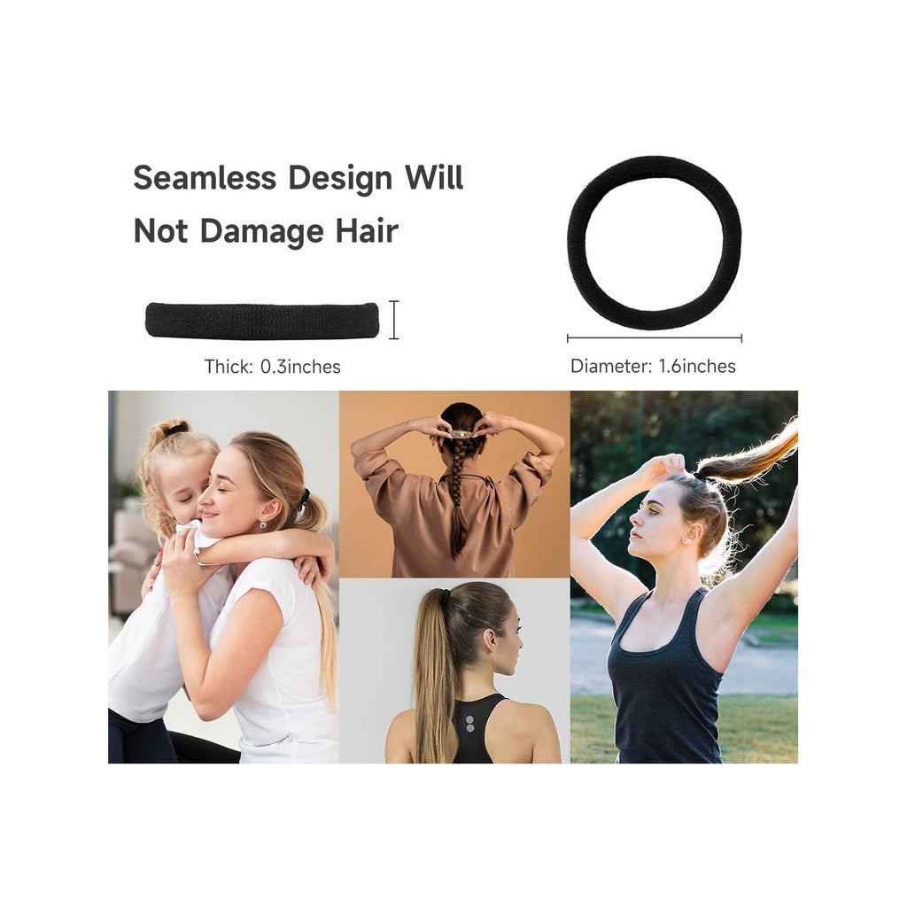 Hair Ties for Girls Elastic Hair Tie 200 PCS Black Soft for Medium Hair Hair Accessories for Women Perfect for Long Lasting Braids Ponytails and More Pain Free Hair Ponytail Holders Hair Elastic Band