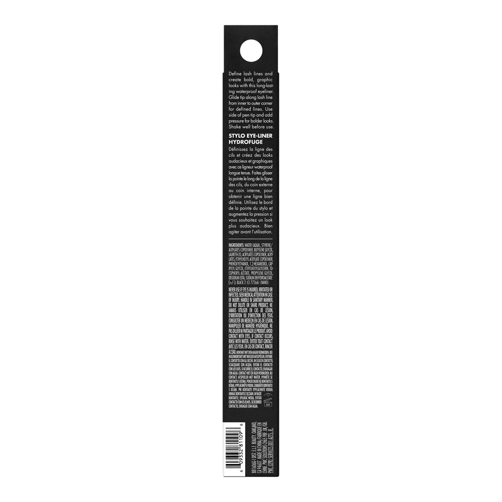 e.l.f. H2O Proof Eyeliner Pen, Felt Tip, Waterproof, Long-Lasting, High-Pigmented Liner For Bold Looks, Vegan & Cruelty-Free, Jet Black. 0.02 Fl Oz