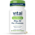 Hyperbiotics Vital Nutrients Pro-15 Prebiotics and Probiotics for Women and Men | 15 Science Backed Strains | Supports Occasional Constipation, Diarrhea, Gas & Bloating | 60 Vegan Time Release Pearls