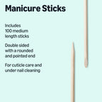 Amazon Essentials Manicure Sticks, Medium Length, 100 Count, Orange, Solid (Previously Amazon Basics)