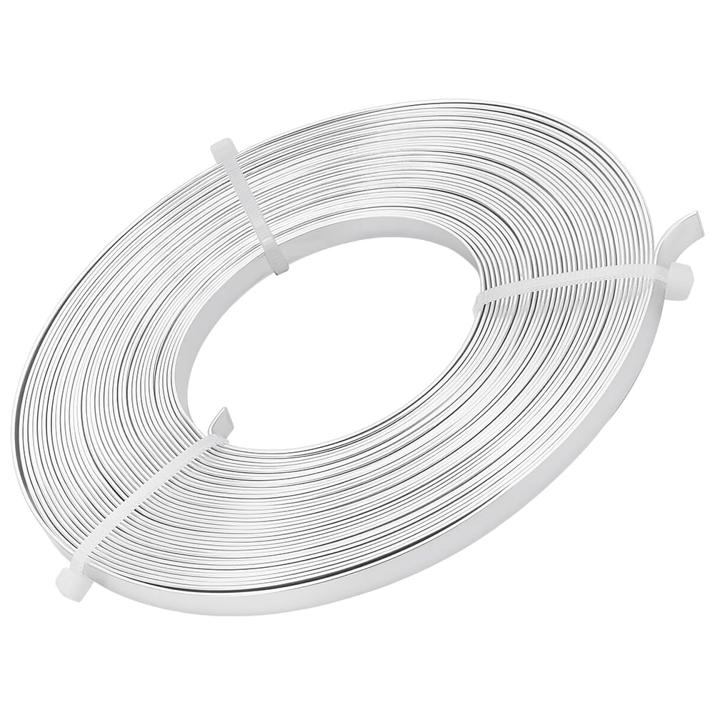 Buy now BENECREAT 5mm Wide Aluminum Craft Wire - 18 Gauge, 32 Feet (Copper Color) - Flat Jewelry Wire for Bezel Making, Sculpting, Armature, DIY Earrings & Rings 5mm Silver - 5mm at indiglob india