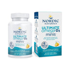Nordic Naturals Ultimate Omega 2X Mini D3, 1120mg+1000IU, Lemon - 60 Count | Ultimate Omega mini soft gels with 1120mg EPA+DHA + 1000 IU D3. Supports brain, heart, bone & immune health. Lemon, 60ct