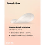 Buy now COSRX Master Patch Intensive | Oval-Shaped Hydrocolloid Pimple Patch with Tea Tree Oil & Salicylic Acid | Quick & Easy Blemish, Zit, Spot Treatment (90 Patches (Medium, Large), 90, Count) at indiglob india