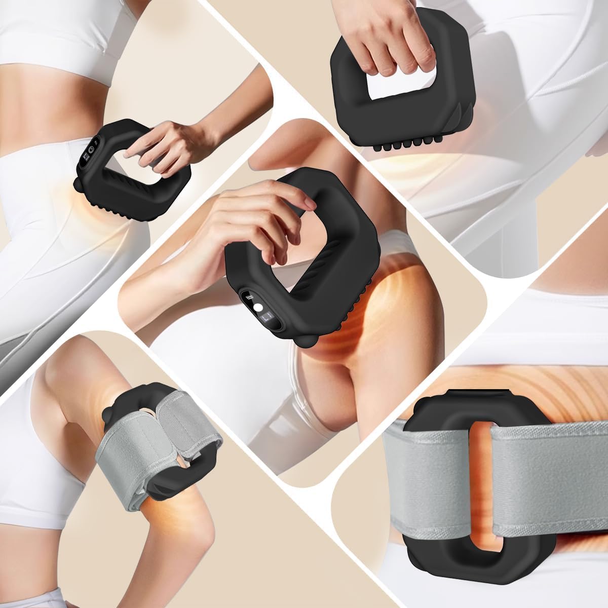 AddWin 2026 New Fascia Ring R10 Massager, Vibration Plate for Lymphatic Drainage with Belt, Adjustable Full-Body Portable Cordless Deep Tissue Massager, 3 Modes & 6 Intensities