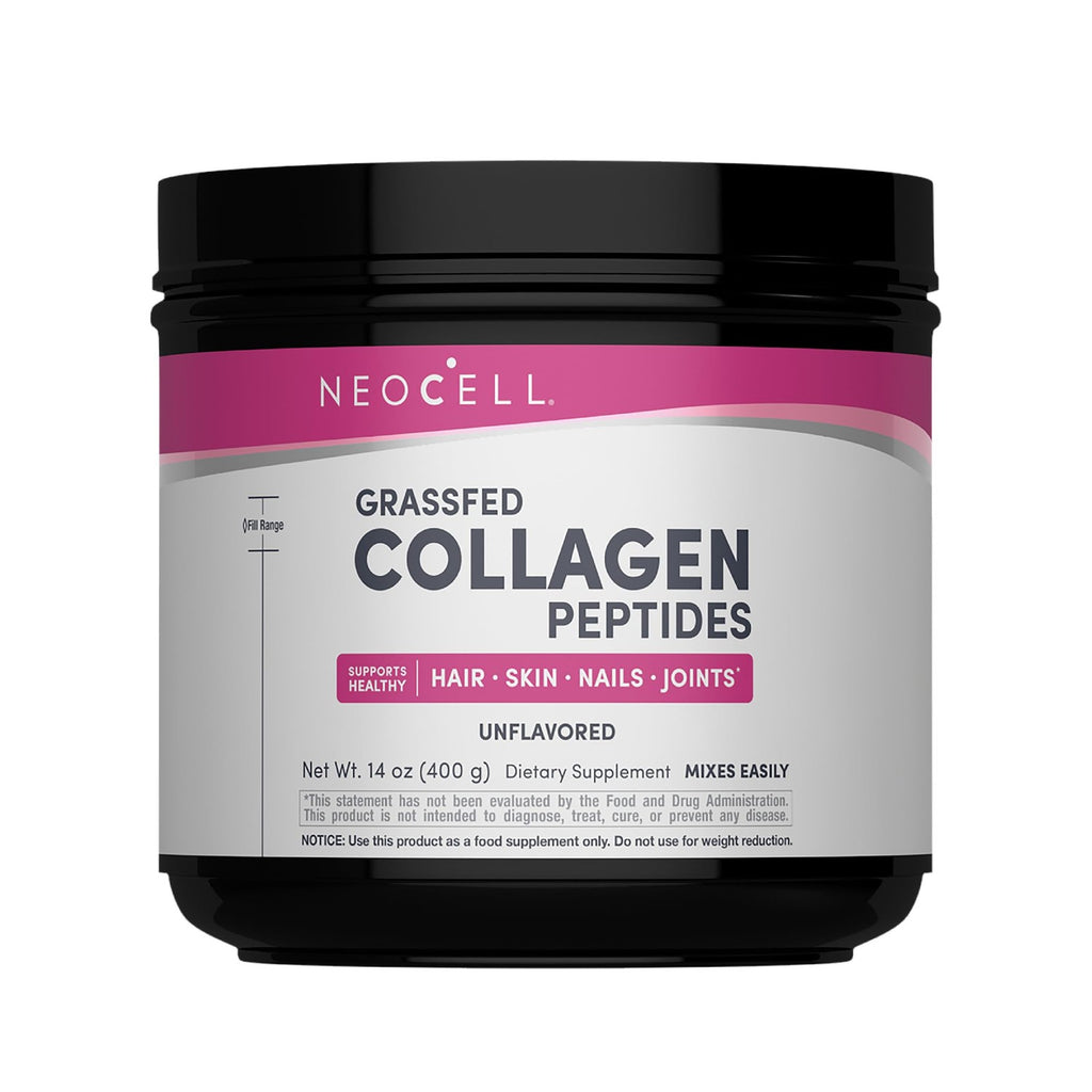 NeoCell Grassfed Collagen Peptides Powder | 14 oz | Unflavored | for Women and Men | Hair, Skin, & Nails