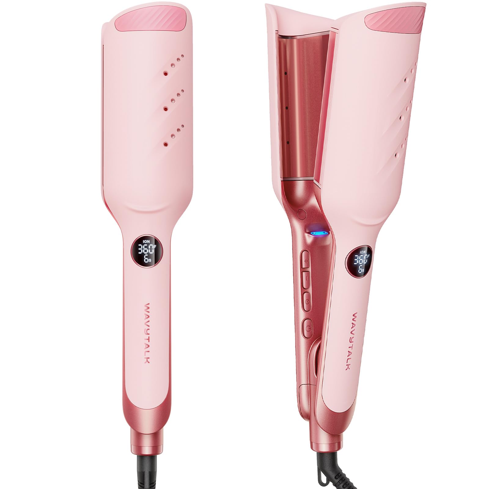 Wavytalk Power Wave Hair Crimper, Ionic Hair Waver for Less Heat Damage | Beach Waves Curling Wand, Crimping Iron, Ventilation Design for Less Damage, Ionic Reduces Frizz, Dual Voltage Curling Iron