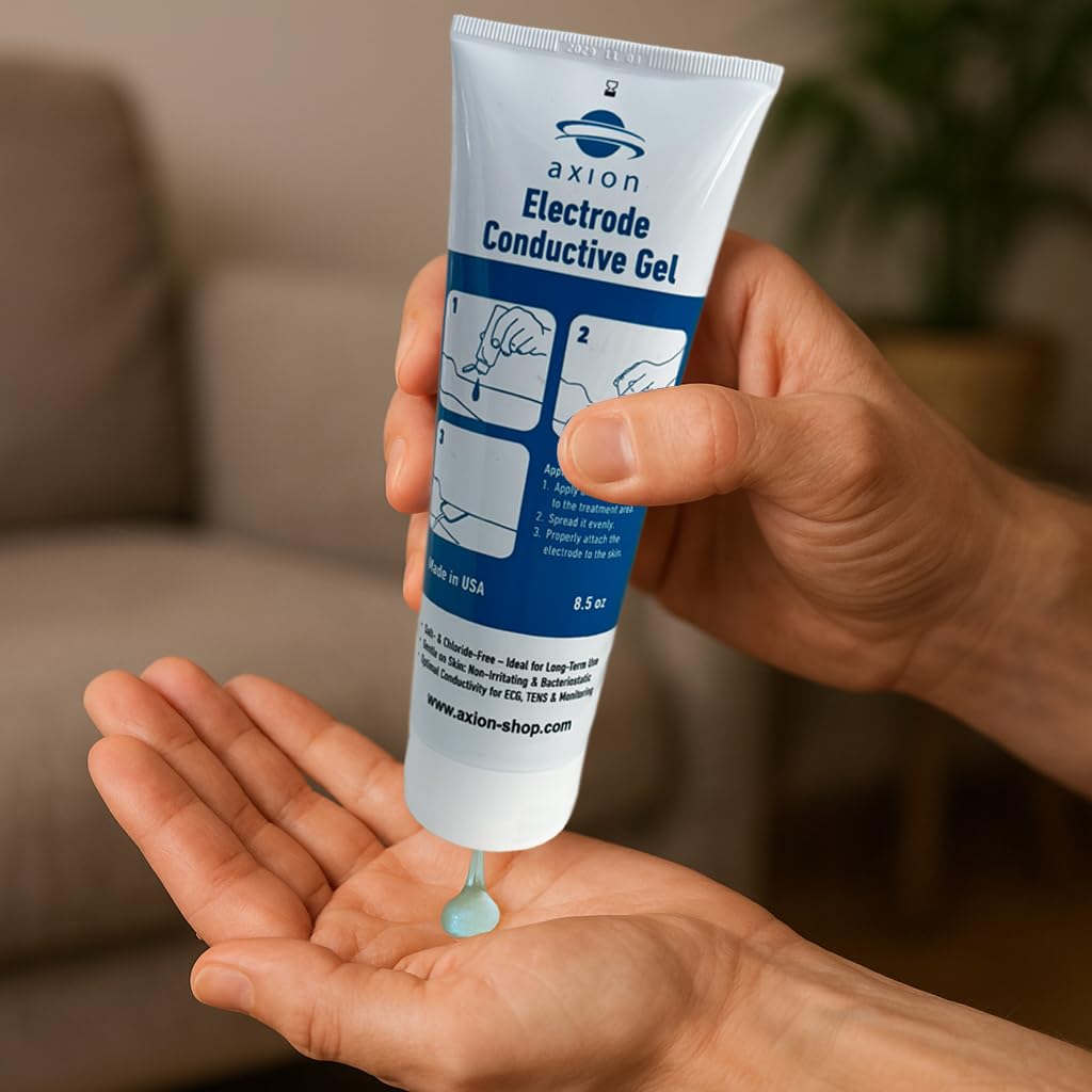 axion Conductive Electrode Gel for TENS Unit Pads 8.5oz | Hypoallergenic, Odorless and Skin-Friendly for All Types of Self-Adhesive Electrodes | Improves the Conductivity of TENS Electrode Pads