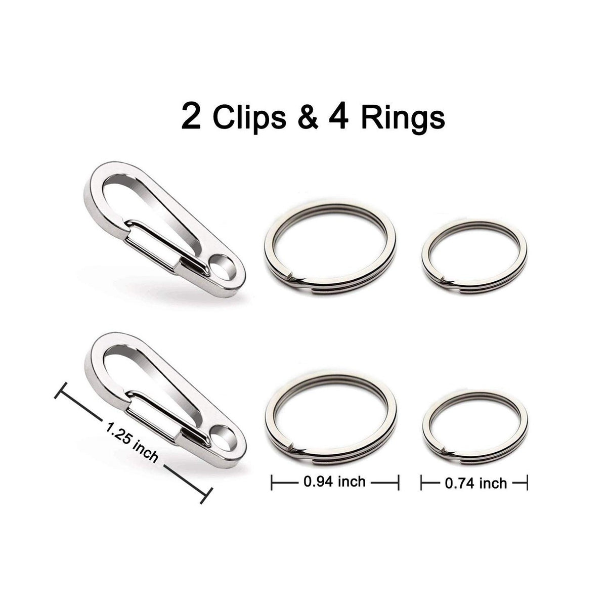 COMTIM 2 Pack Dog Tag Clips, Stainless Steel Heavy Duty Quick Clips Pet ID Tag Holder for Dog/Cat Collar and Harness