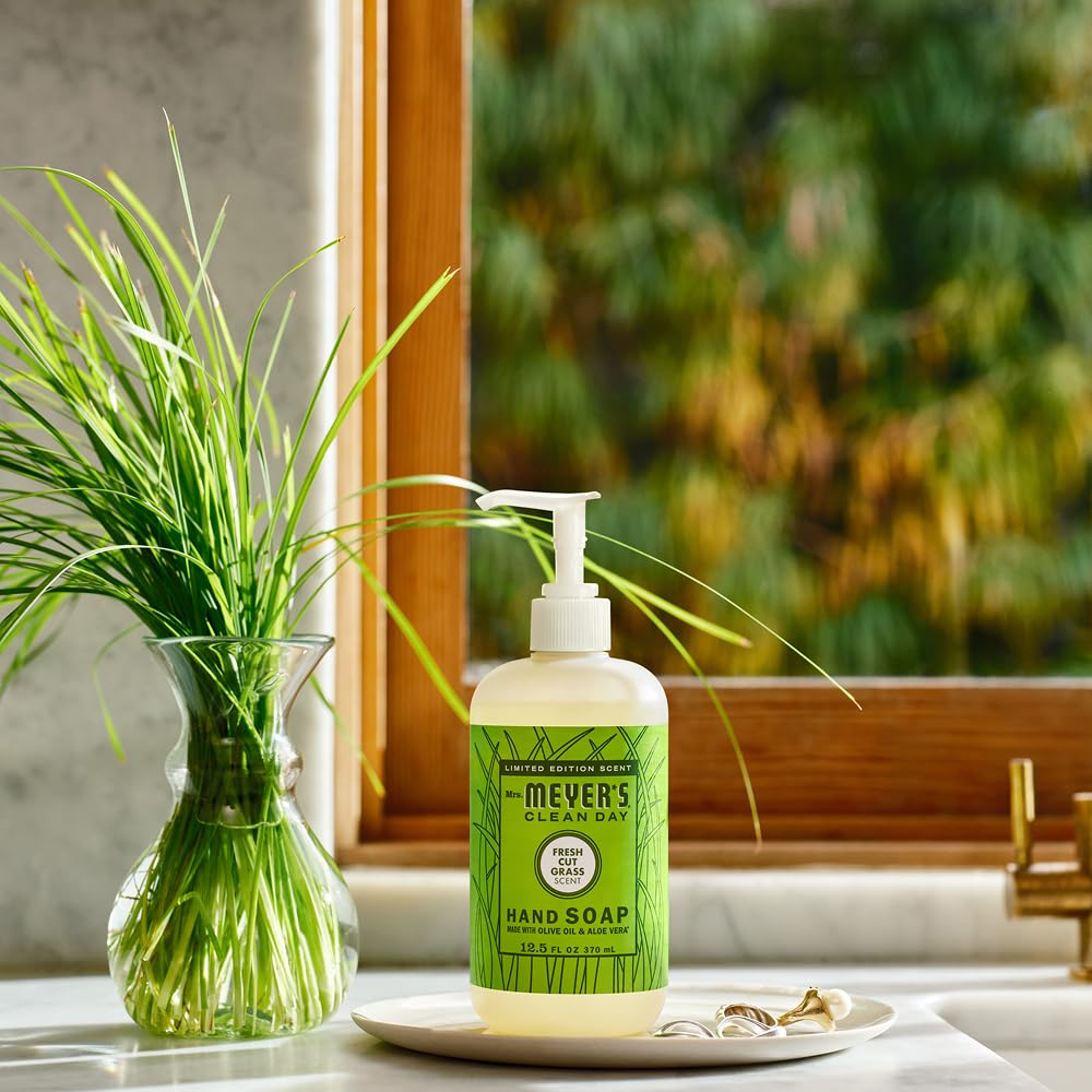 MRS. MEYER'S CLEAN DAY Liquid Hand Soap, Fresh Cut Grass, 12.5 oz, 3 Pack