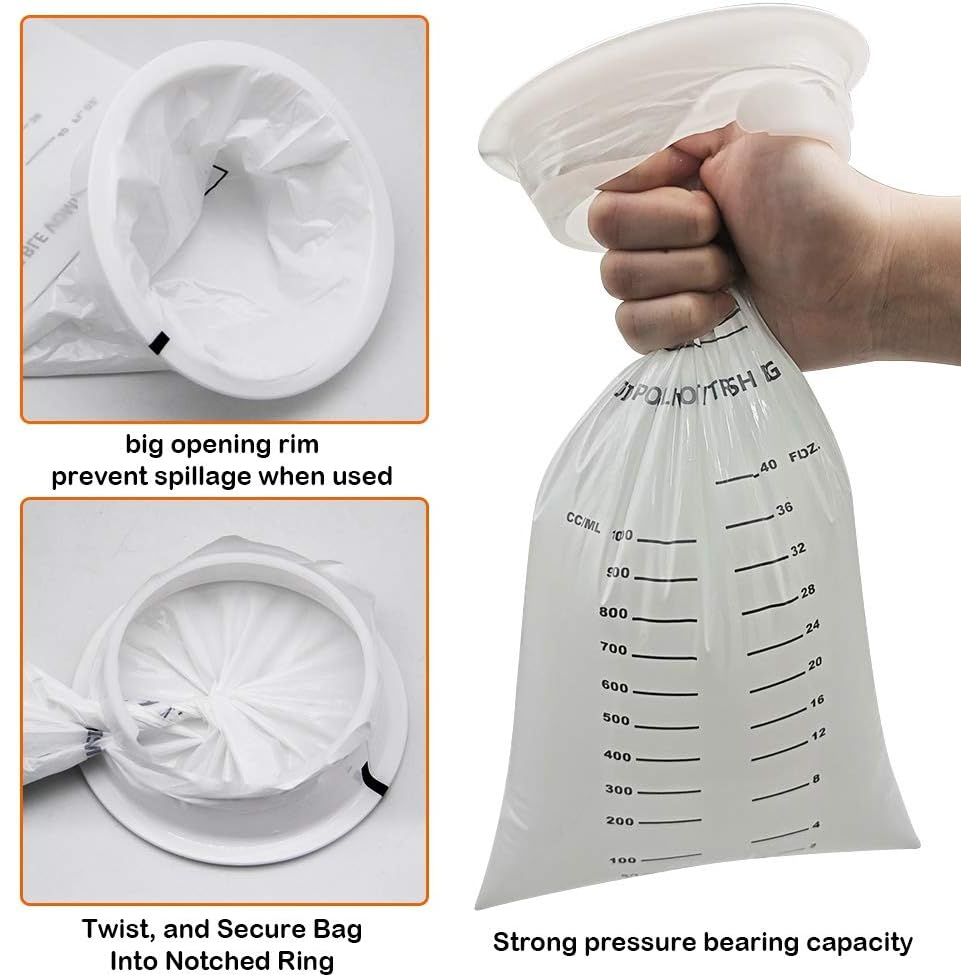 Buy now ATDAWN 50 Pack Emesis Bag, Disposable Vomit Bags, Aircraft & Car Sickness Bag, Nausea Bags for Travel Motion Sickness (White) at indiglob india