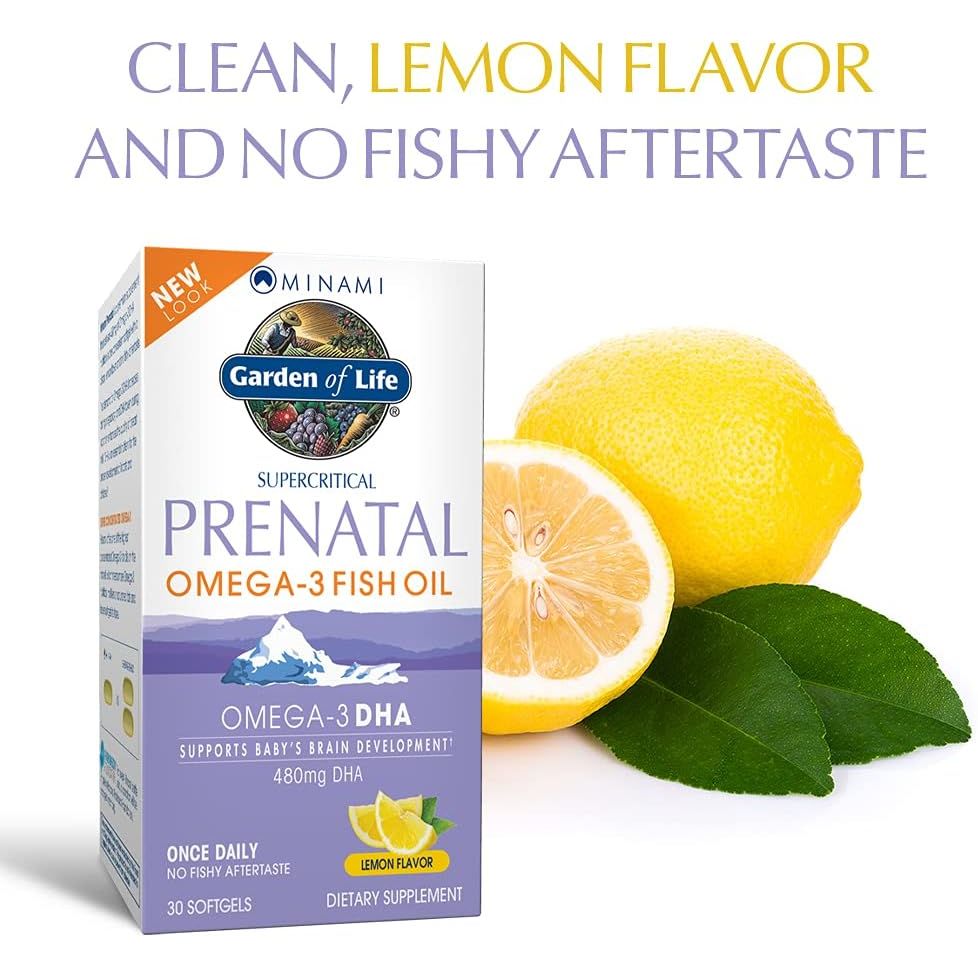 Buy now Garden of Life Prenatal DHA Omega 3 Fish Oil Supplement - Minami Natural Prenatal, Lemon, 30 Softgels at indiglob india