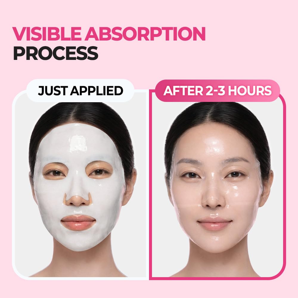 Collagen Hydrogel Face Mask, Pack of 4, 34g Each | Hydrolyzed Collagen, Hyaluronic Acid, Niacinamide & Peptides, Deep Hydration, Smooth Skin