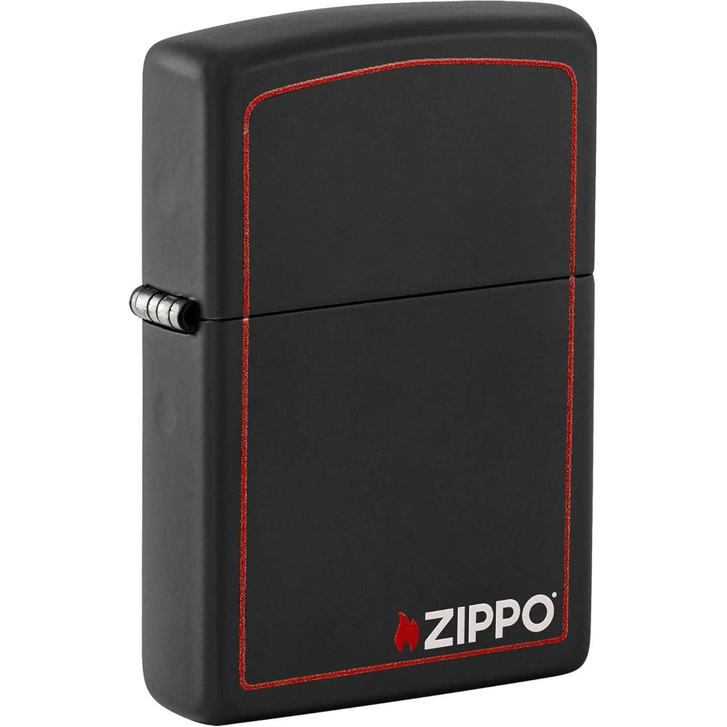 Buy now Zippo 218 Classic Black Matte Pocket Lighter Black With Red Border Logo at indiglob india