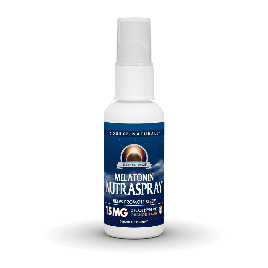Source Naturals Sleep Science Melatonin NutraSpray, 1.5 mg - 2 Fluid oz | Orange Flavored | Helps Promote Sleep*